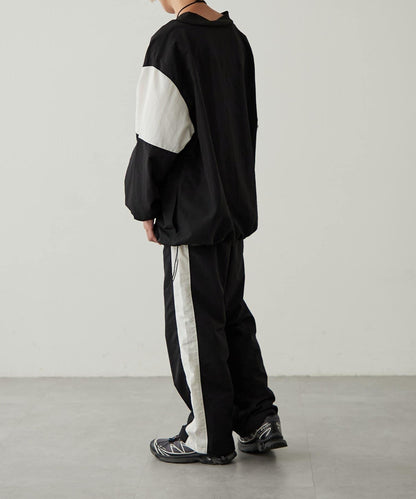 【earthy_】尼龍拼接休閒褲