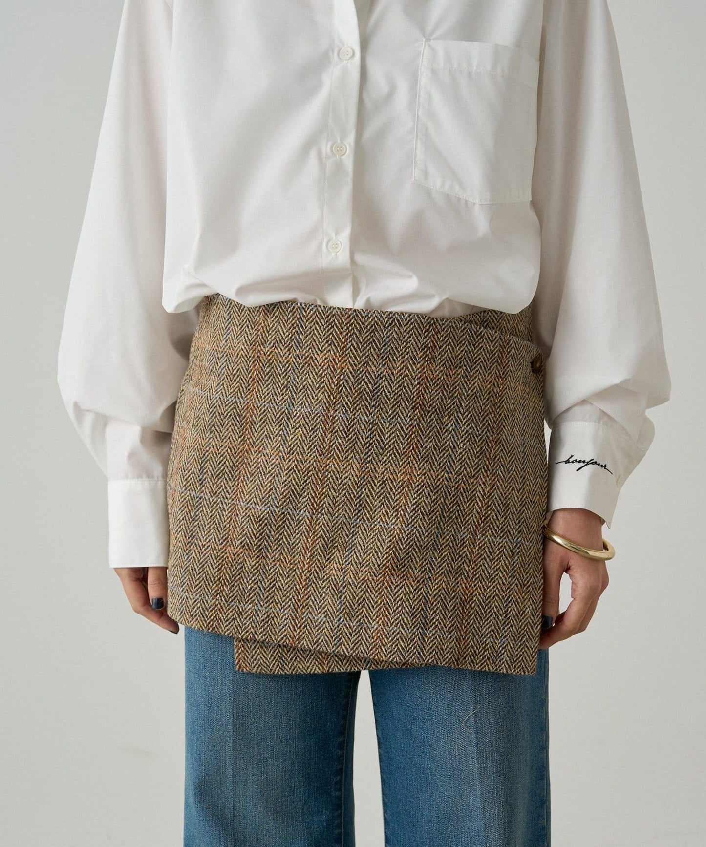 【Loungedress】裹身羊毛半身裙