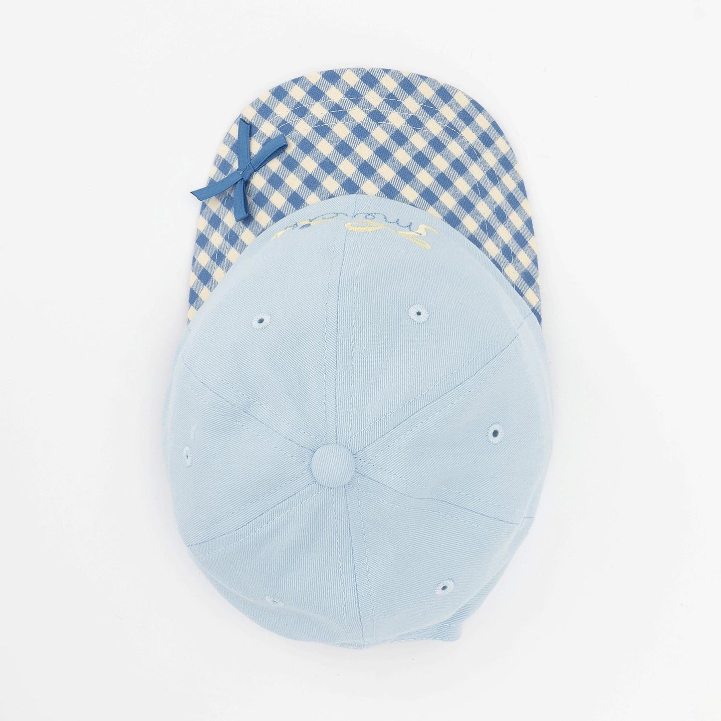 格紋帽簷標誌棒球帽