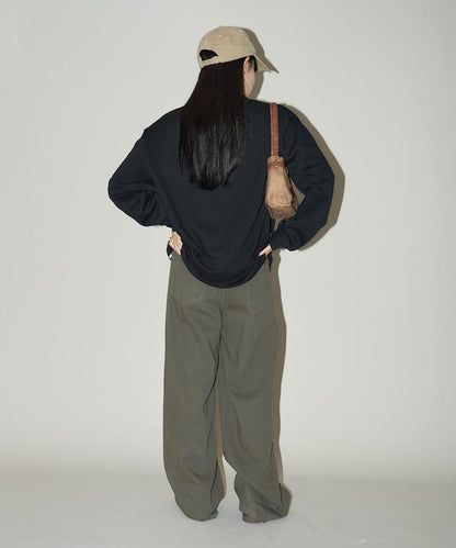 波浪藝術發泡印花圓領衛衣