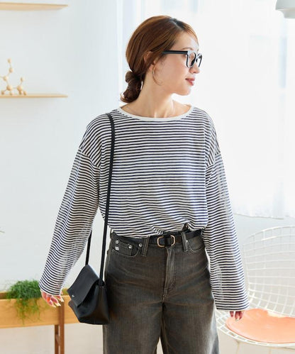 透視條紋長袖T恤