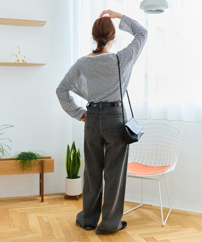 透視條紋長袖T恤