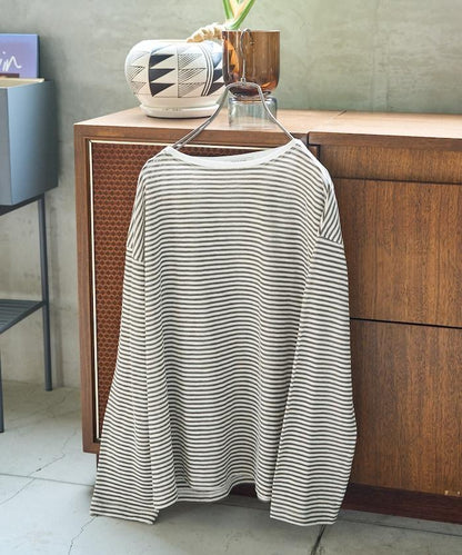 透視條紋長袖T恤