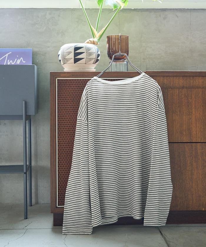 透視條紋長袖T恤