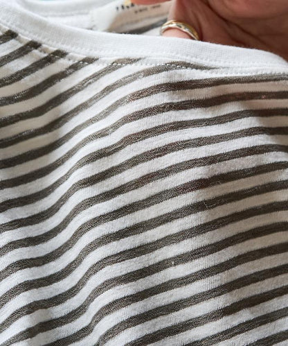 透視條紋長袖T恤