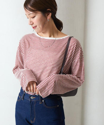 透視條紋長袖T恤