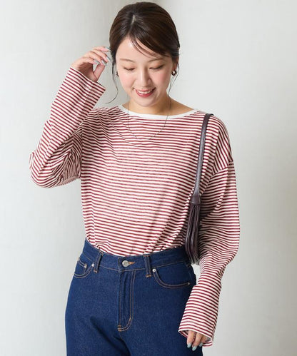 透視條紋長袖T恤