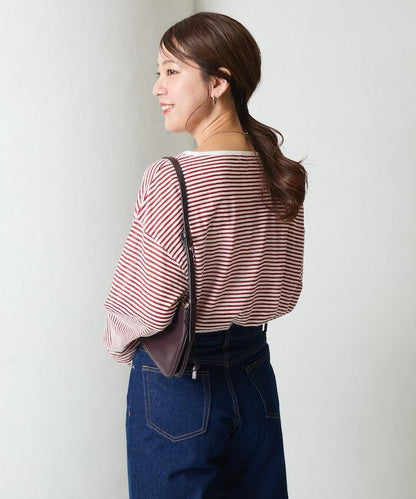 透視條紋長袖T恤