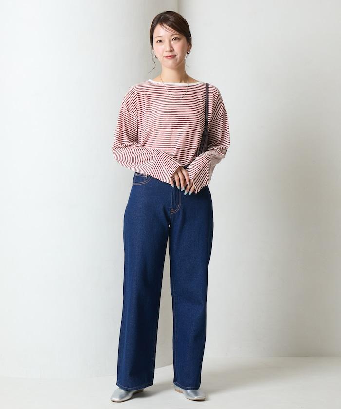 透視條紋長袖T恤