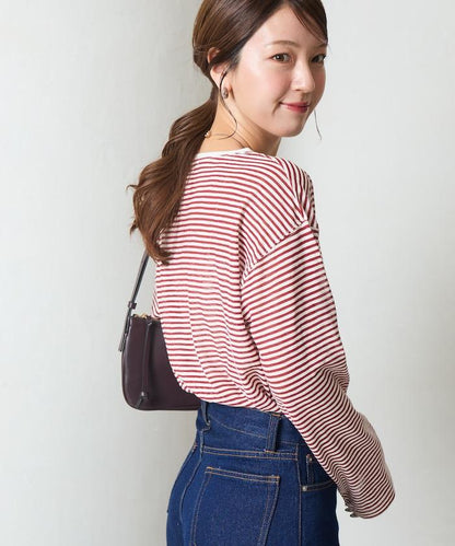 透視條紋長袖T恤