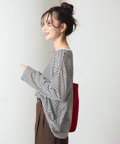 透視條紋長袖T恤