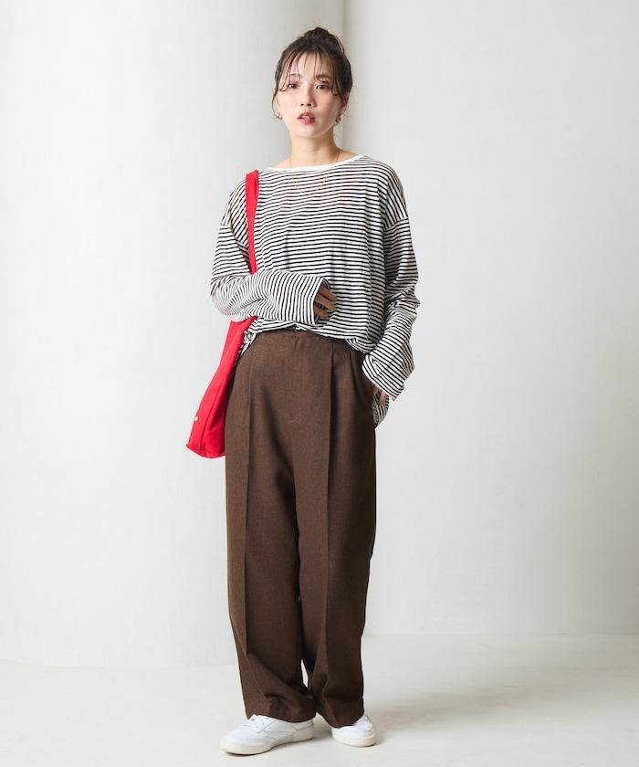 透視條紋長袖T恤