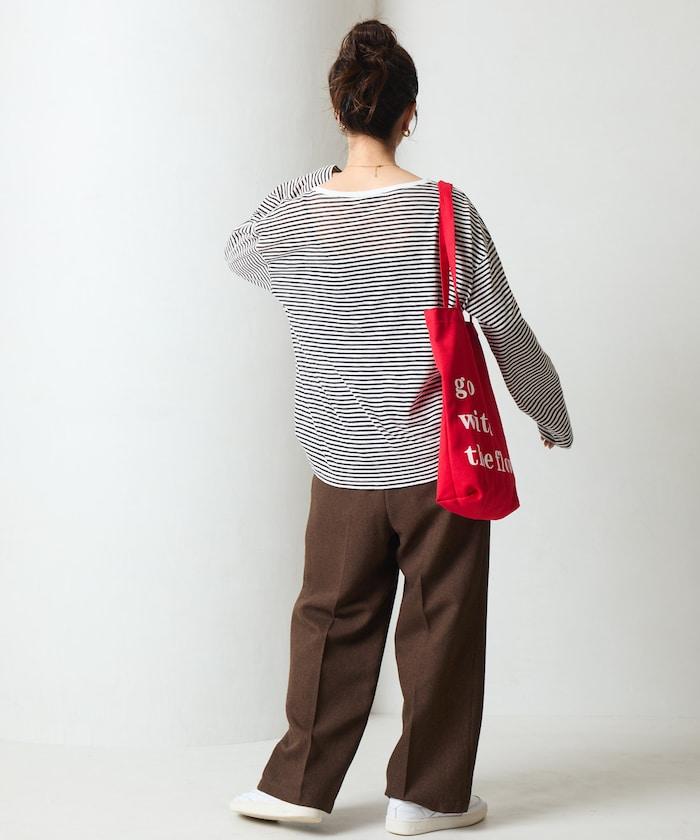 透視條紋長袖T恤