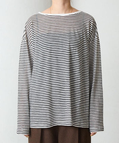 透視條紋長袖T恤