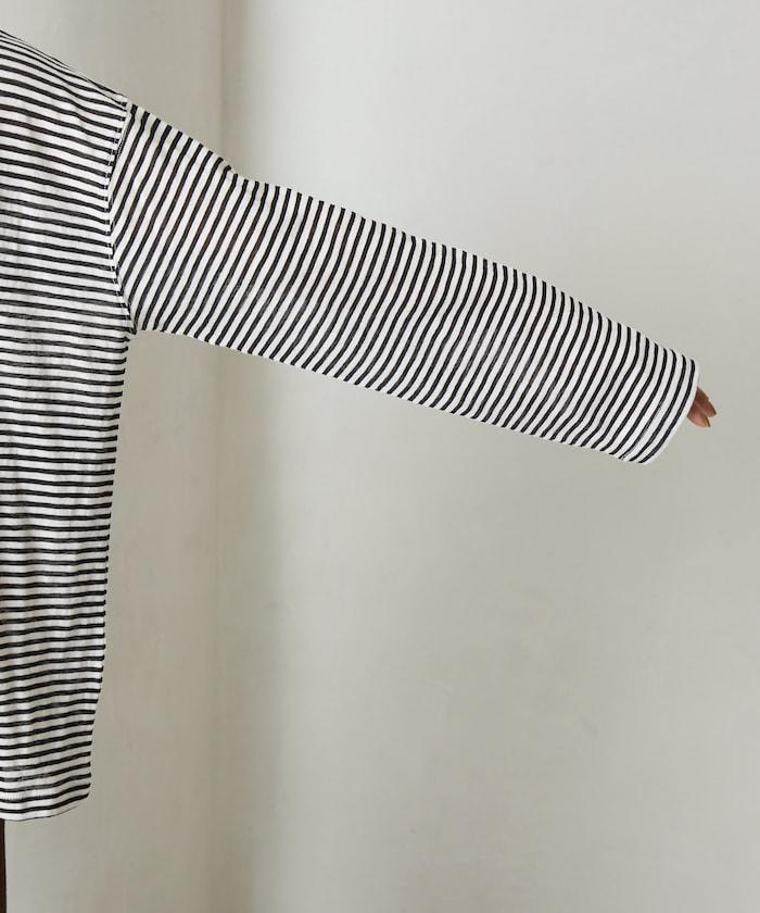 透視條紋長袖T恤