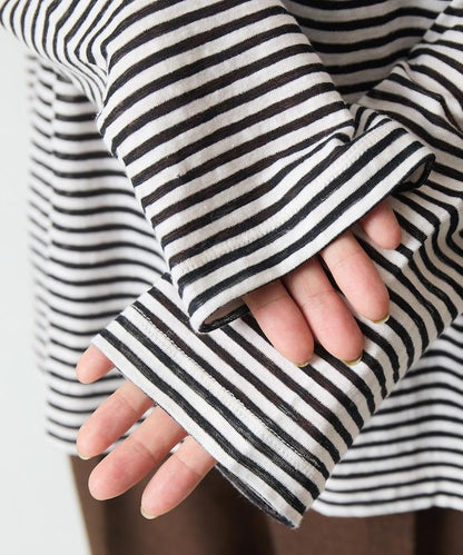 透視條紋長袖T恤