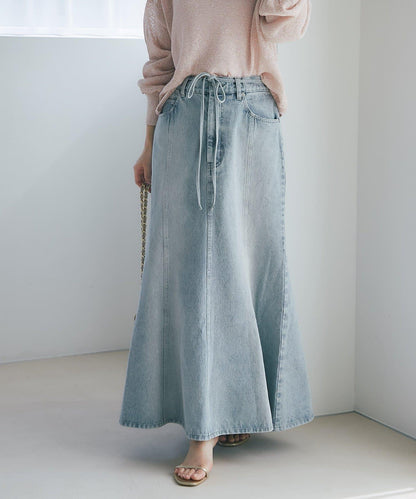 蝴蝶結牛仔美人魚長裙