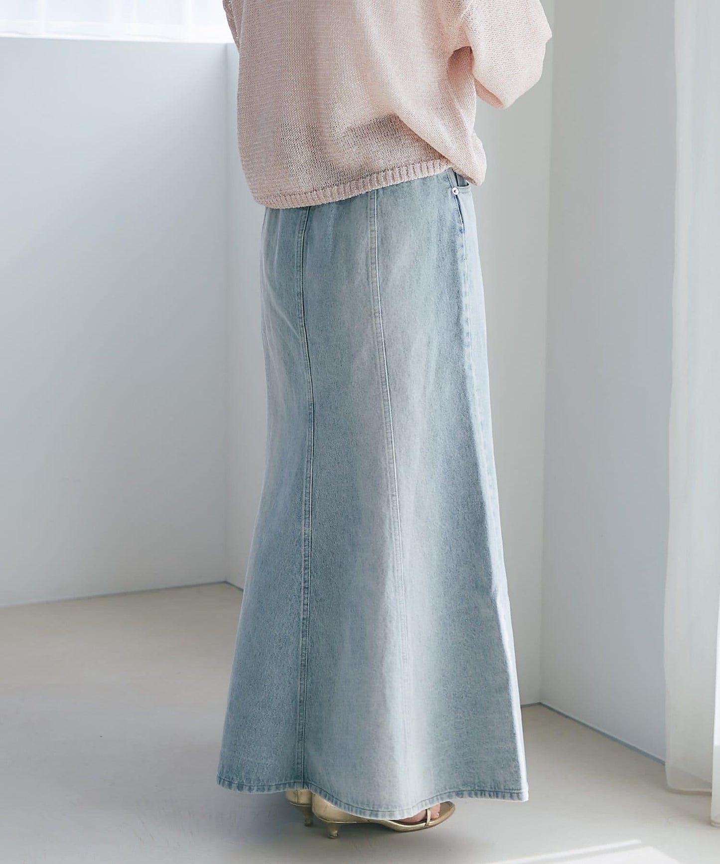 蝴蝶結牛仔美人魚長裙