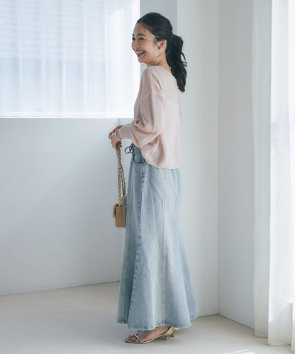 蝴蝶結牛仔美人魚長裙