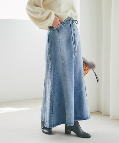 蝴蝶結牛仔美人魚長裙