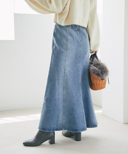 蝴蝶結牛仔美人魚長裙