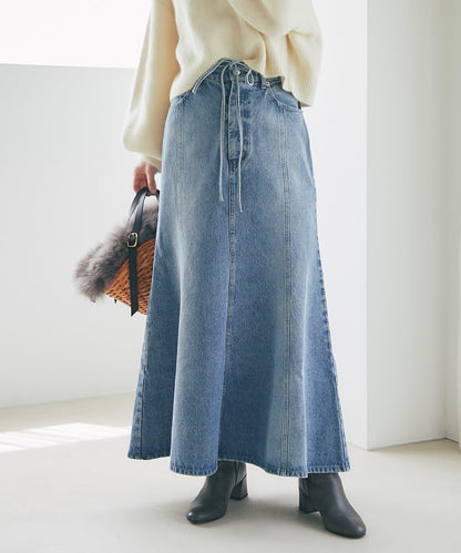 蝴蝶結牛仔美人魚長裙