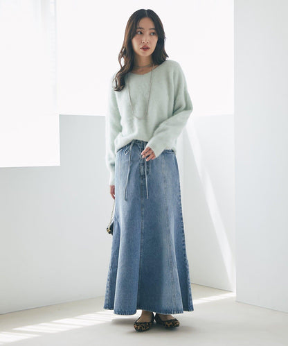 蝴蝶結牛仔美人魚長裙