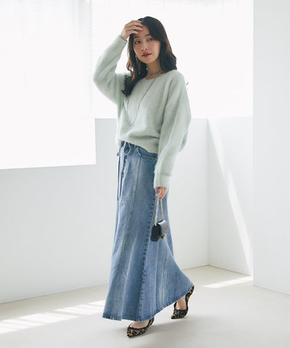 蝴蝶結牛仔美人魚長裙