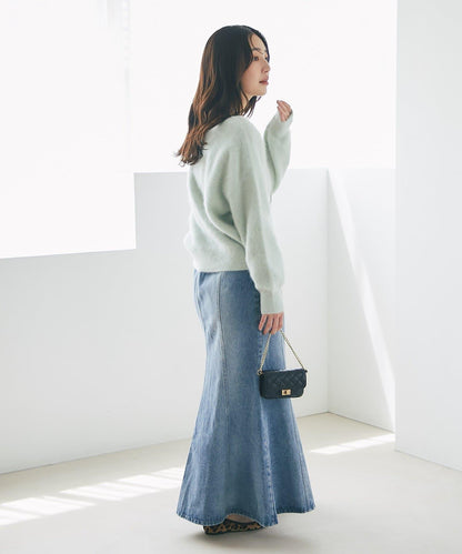 蝴蝶結牛仔美人魚長裙