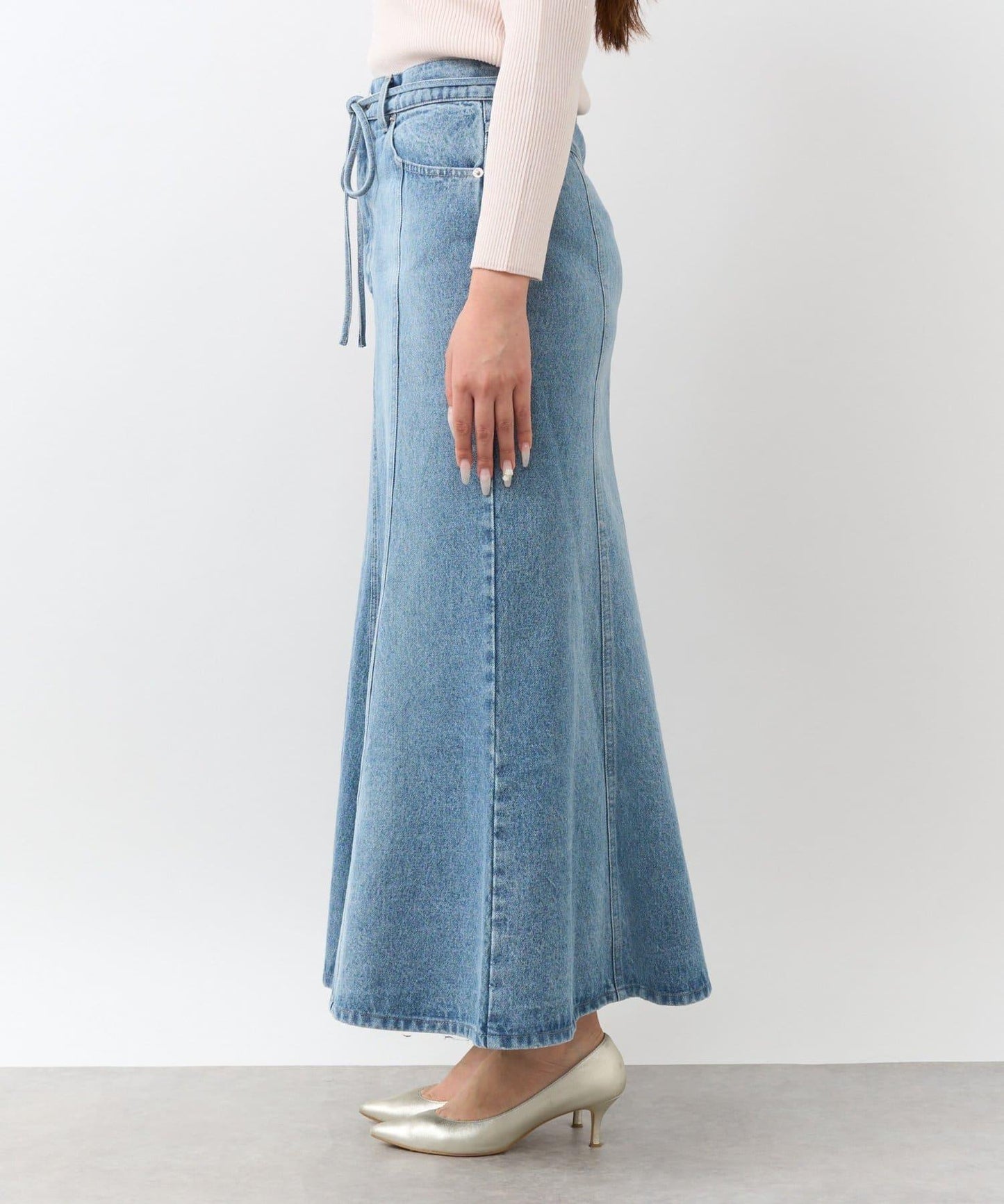 蝴蝶結牛仔美人魚長裙