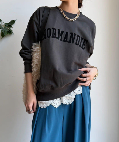 NORMANDIE衛衣內襯背部拉鍊套頭衫