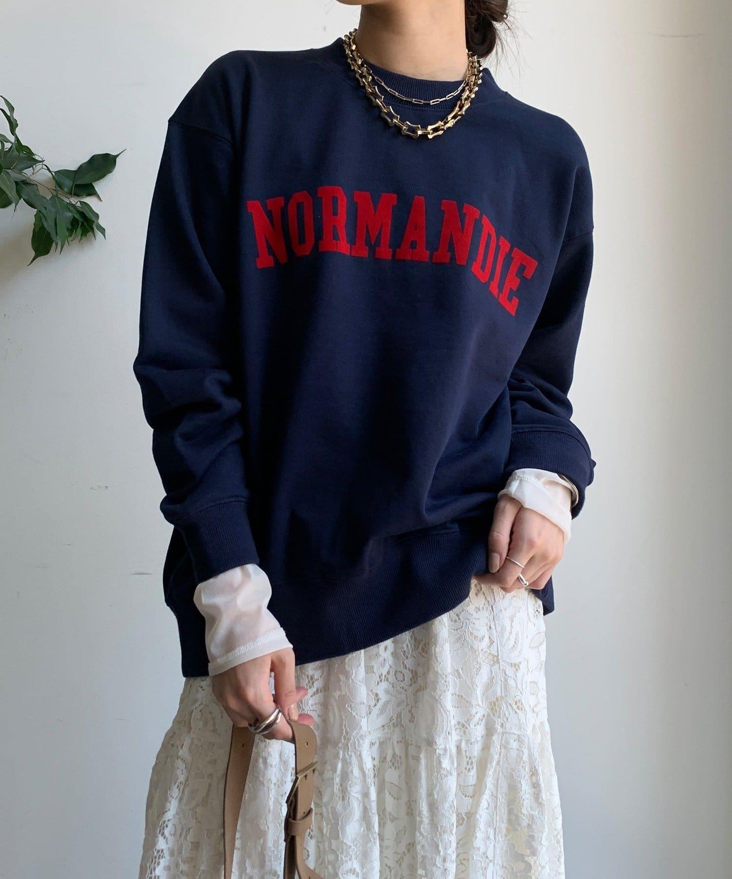 NORMANDIE衛衣內襯背部拉鍊套頭衫