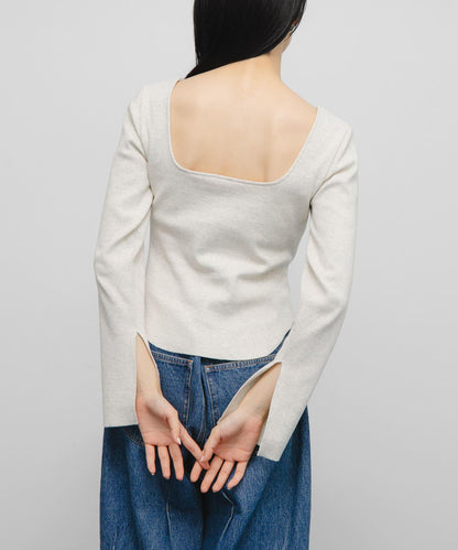 背部開口帶胸墊長袖T恤