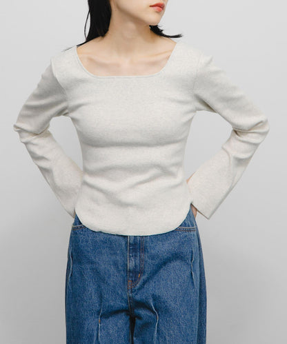 背部開口帶胸墊長袖T恤