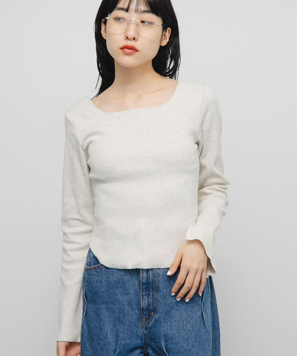 背部開口帶胸墊長袖T恤