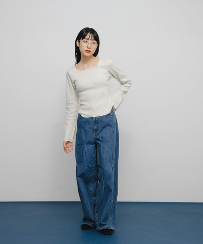 背部開口帶胸墊長袖T恤