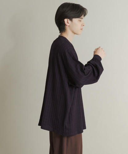 輕質華夫格圓領長袖T恤