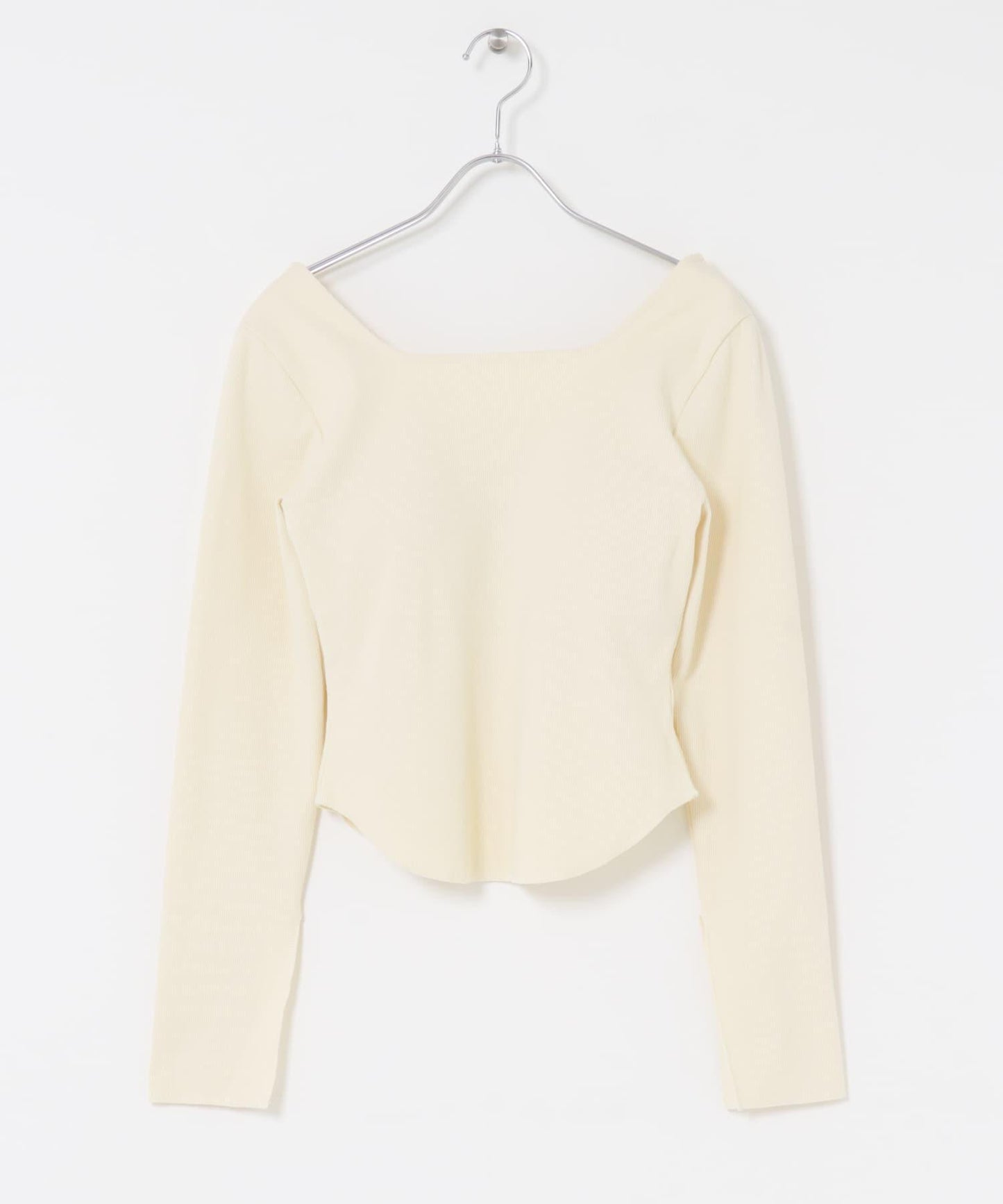 背部開口帶胸墊長袖T恤