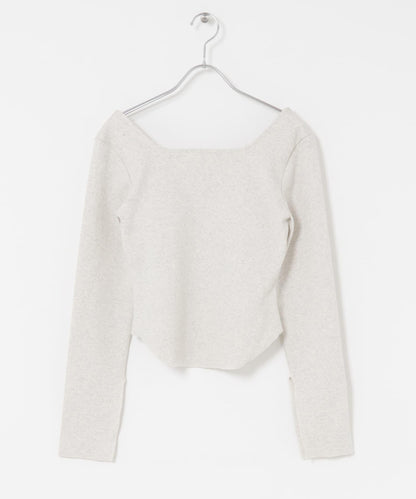 背部開口帶胸墊長袖T恤