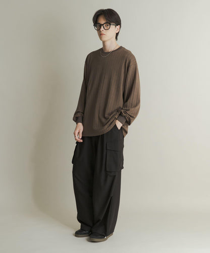 輕質華夫格圓領長袖T恤