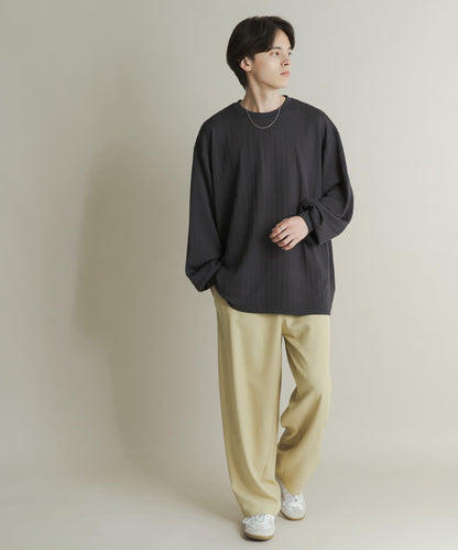 輕質華夫格圓領長袖T恤