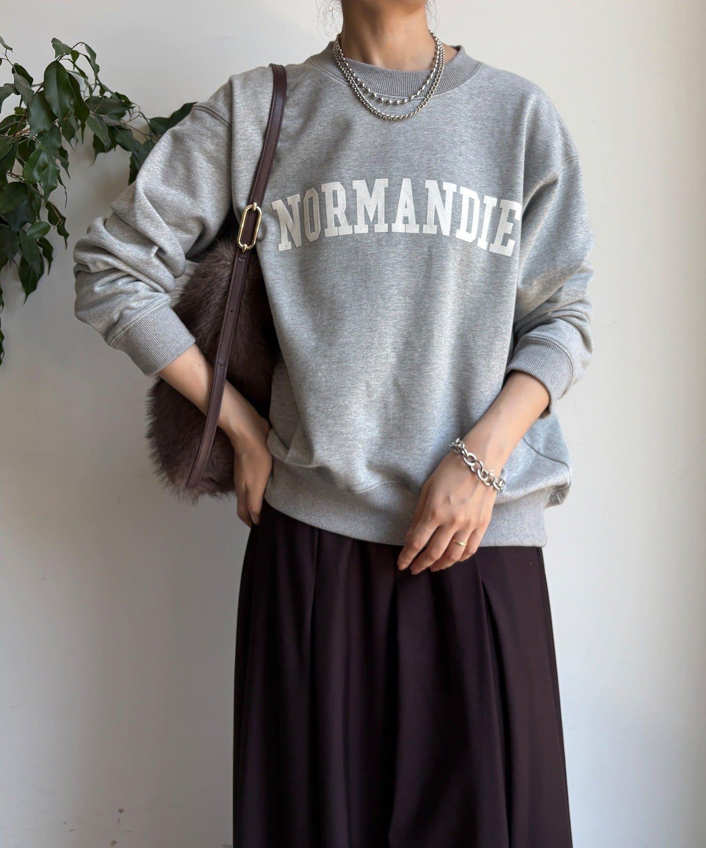 NORMANDIE衛衣內襯背部拉鍊套頭衫