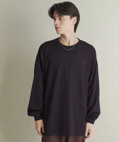 輕質華夫格圓領長袖T恤