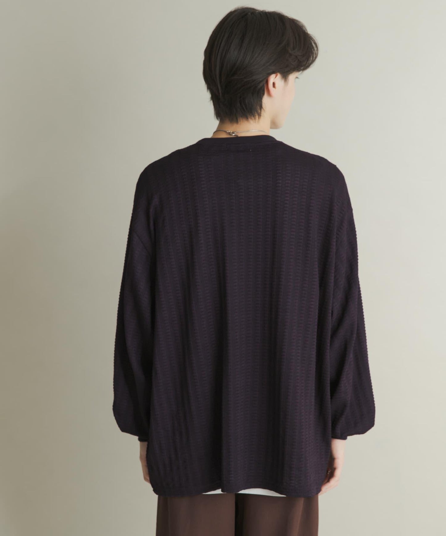 輕質華夫格圓領長袖T恤