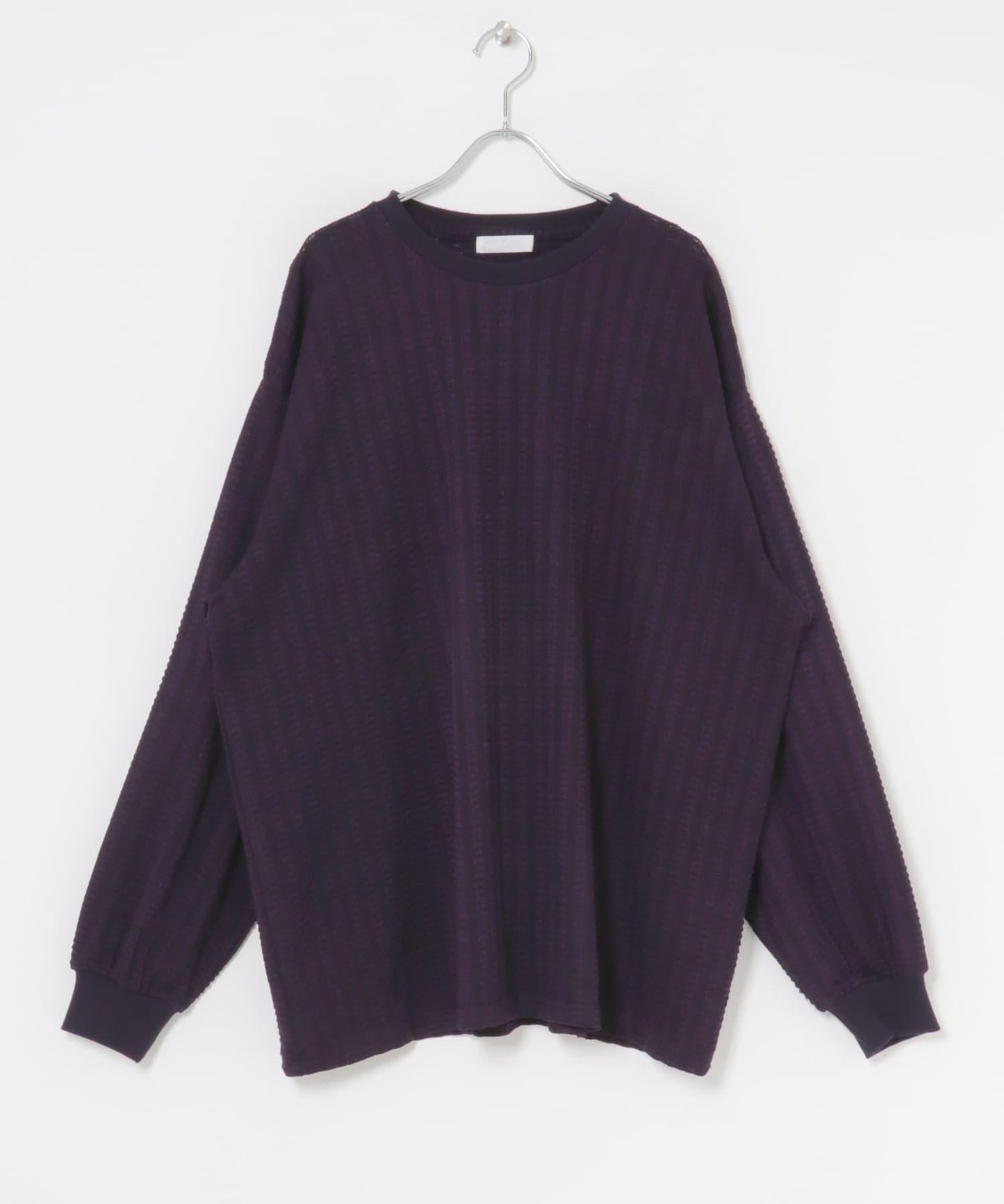 輕質華夫格圓領長袖T恤