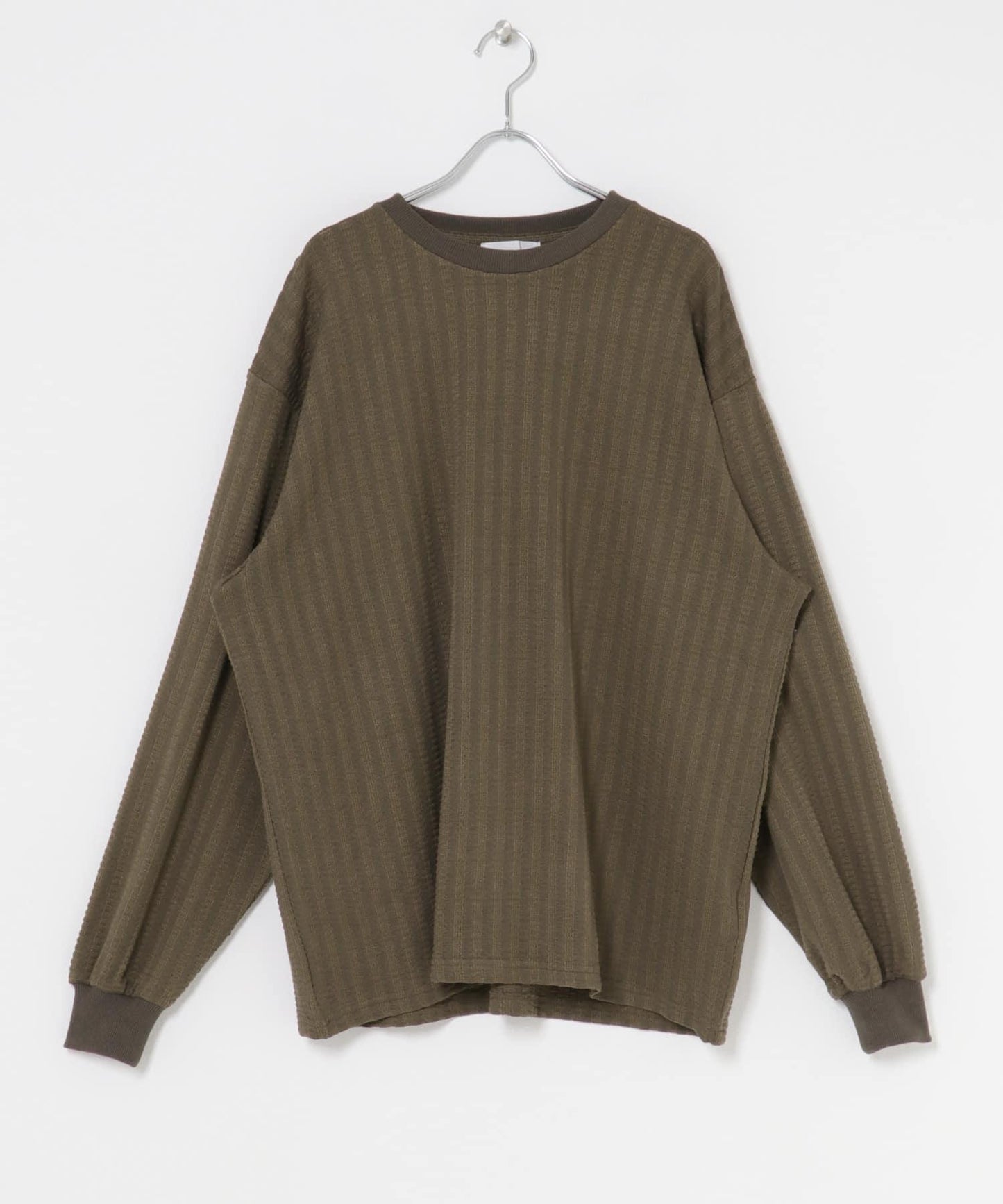 輕質華夫格圓領長袖T恤