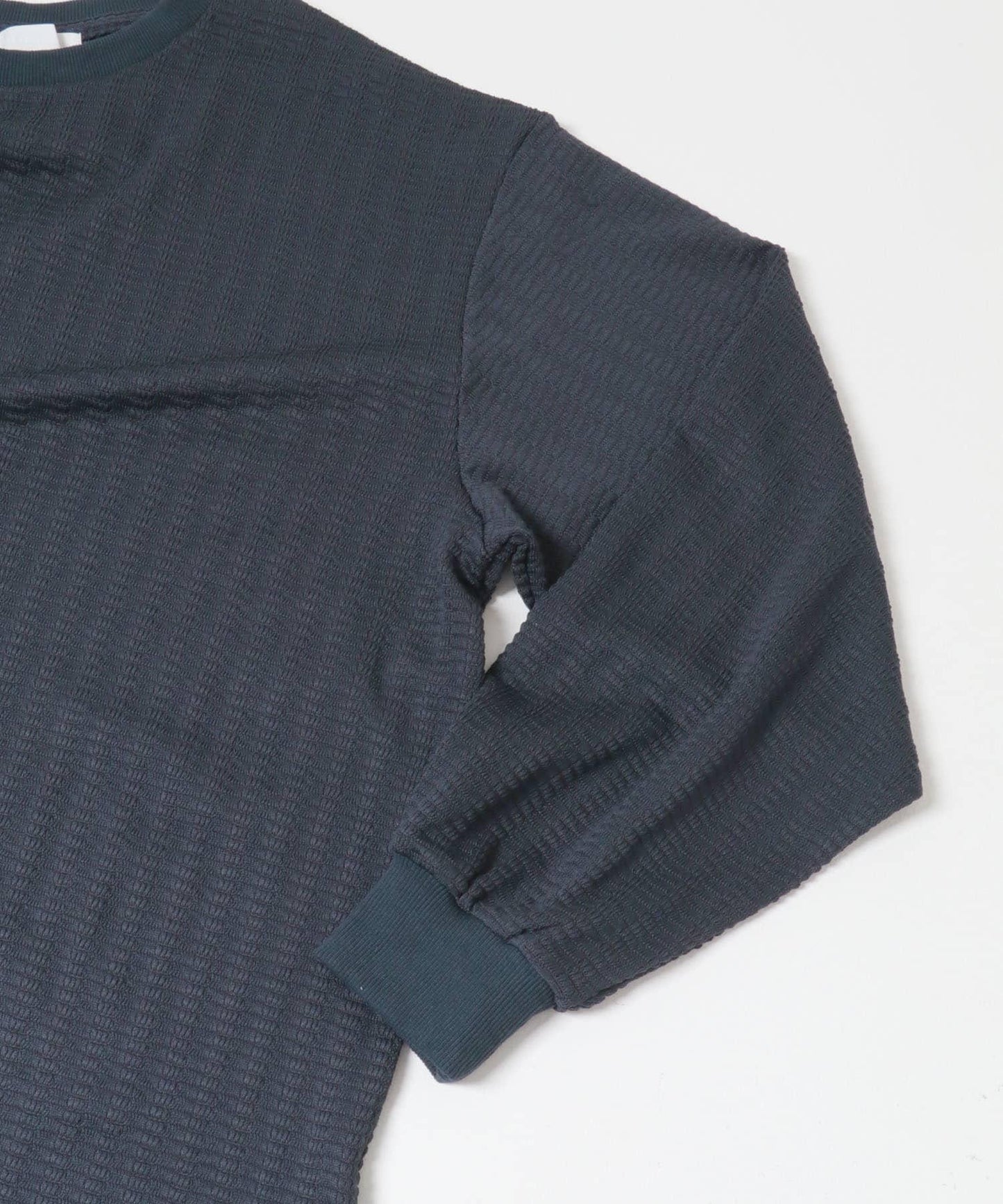 輕質華夫格圓領長袖T恤