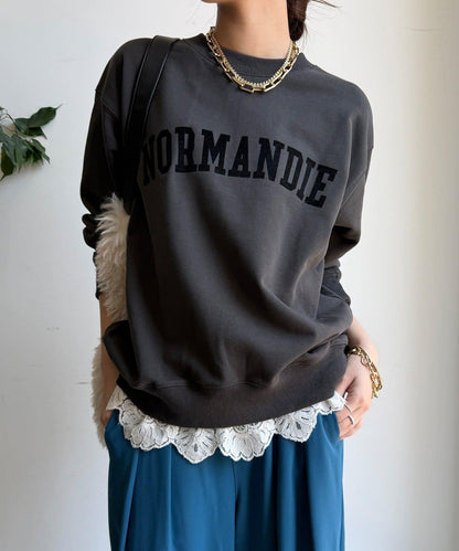 NORMANDIE衛衣內襯背部拉鍊套頭衫