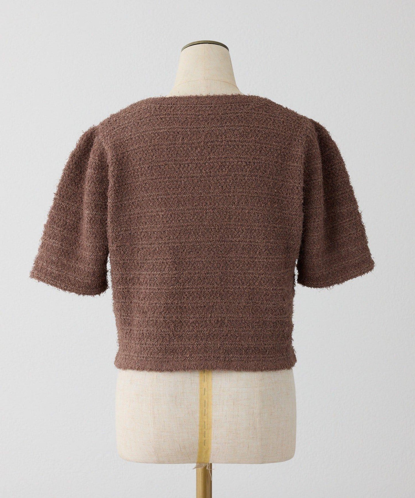 金色紐扣短袖仿呢料開衫