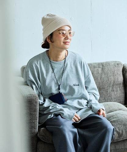 刺繡ECO HYBRID LOGO長袖T恤 環保混紡寬鬆版型長袖刺繡T恤